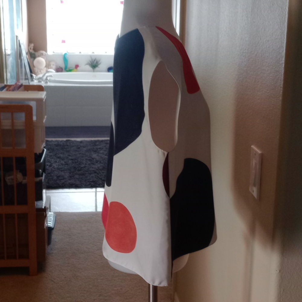 Theory Silk Blouse With Circular Print Size Small - image 2